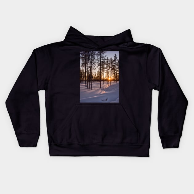 Yet Another Gorgeous Lapland Sunset Kids Hoodie by krepsher